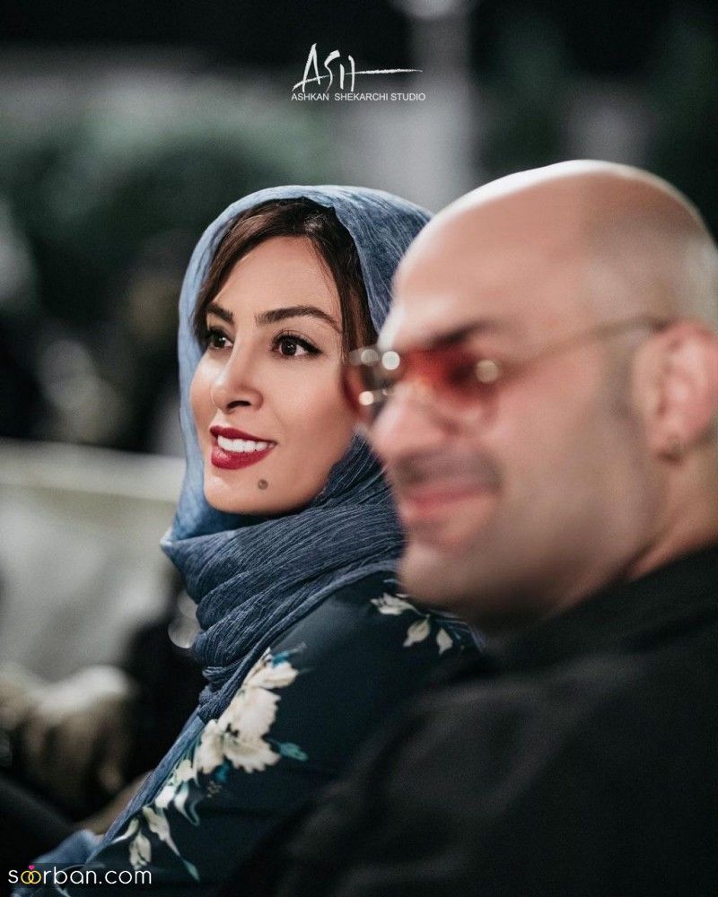استایل جدید و خانمانه حدیثه تهرانی در کنار همسرش در کنسرت محسن ابراهیم زاده 1401 + عکس