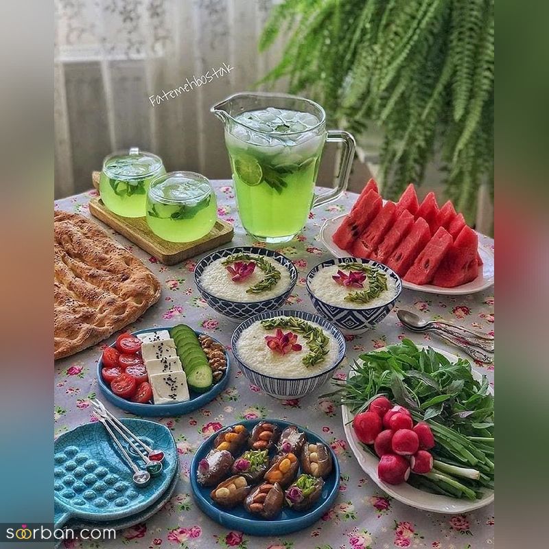 سفره افطاری شیک 1402 برای  یه ماه رمضونه خیلی خوب و پربرکت