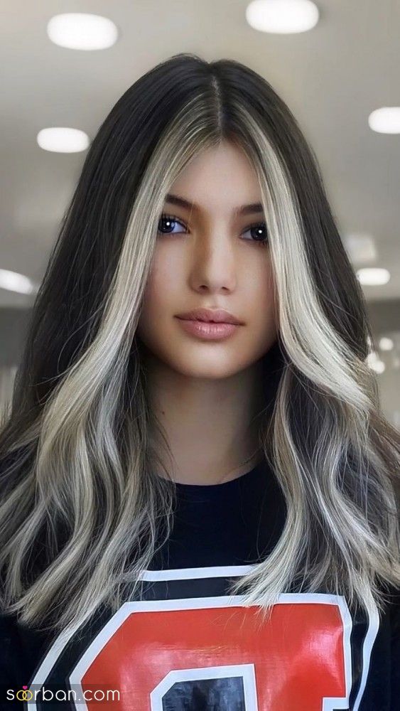 21 عکس از هایلایت فیس فریم | مدل رنگ مو تکه ای در جلوی موها - ترند جدید رنگ جلوی مو