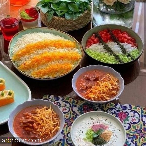 چیدمان سفره غذا 2023 جدید؛ ایده های بسیار جذاب و راحت [برای خانم های کد بانو ایرانی] 