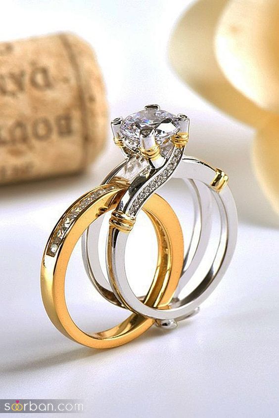 جدیدترین حلقه ست ازدواج برای عروس و داماد | 45 حلقه ست طلا برای عروسی ، عقد و بله برون
