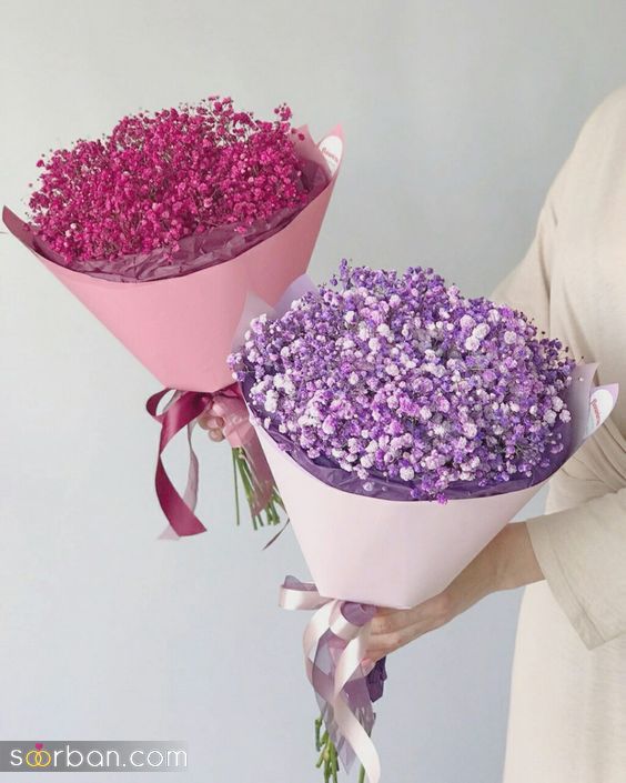26 دسته گل بزرگ سوپرایز که جدیدا مد شده! | دسته گل قلبی و ژیپوسفیلا توی اینستا	