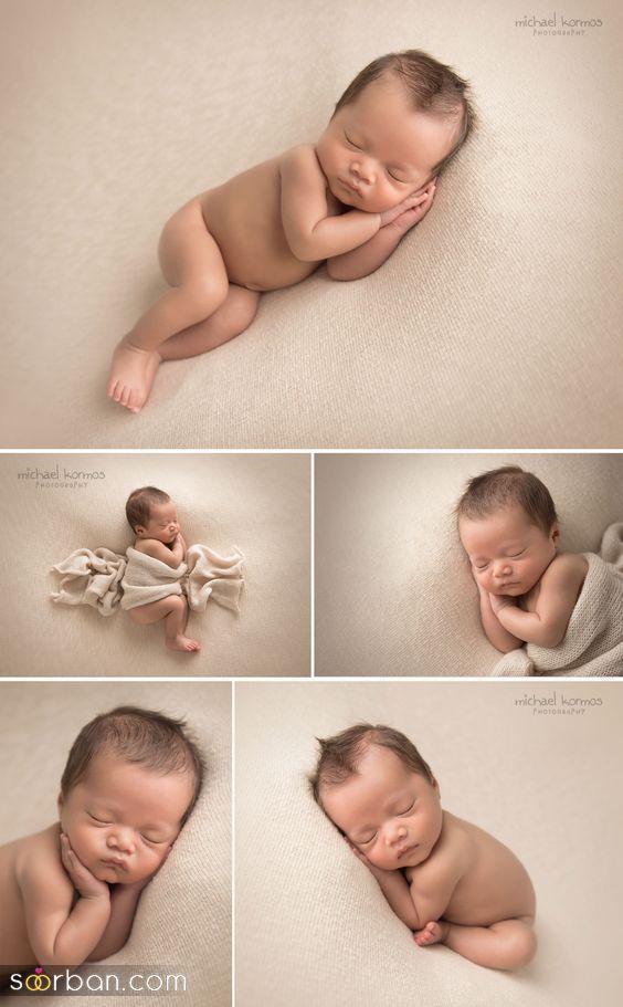 ایده عکاسی از نوزاد دختر و پسر بامزه | جدیدترین ژست عکس از نوزاد 2024
