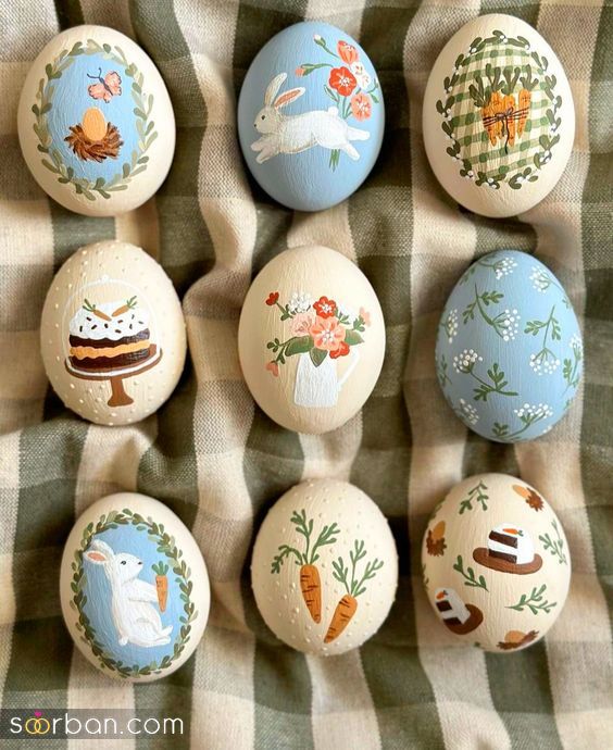 تزیین تخم مرغ رنگی | 30 تزیین تخم مرغ رنگی عروسکی 1403 که همه عاشقش میشن!