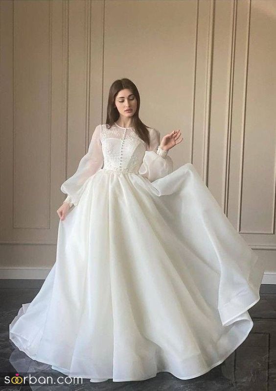 لباس عروس آستین دار 1403 | 35 مدل لباس عروس آستین دار 1403 بیا لباس عروس انتخاب کن و به عشقت نشون بده!