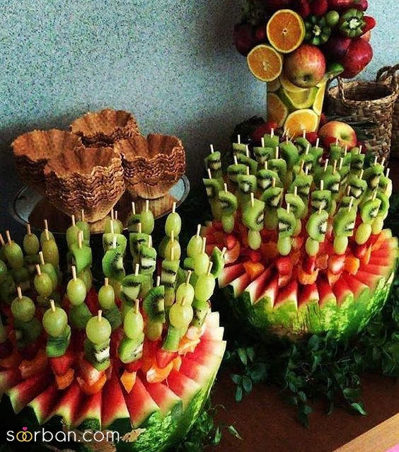 40 ایده تزیین میوه با سیخ چوبی با مدل های خلاقانه برای مهمانی تولد و مدرسه با دیزاینی لاکچری