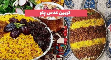 تزیین عدس پلو جدید؛ همراه با گوشت چرخ شده و زرشک و زعفران [مجلسی] 